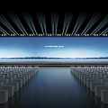 BYD AUTO Modern Event Stage With Large Starry Sky Screen And Arranged White Seats