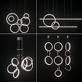 Modern Stylish Chandeliers With Circular Illuminated Rings And LED Minimalist Design