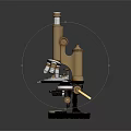 Professional Vintage Computer Repair Microscope With Metal Structure Brass Tube And Black Base