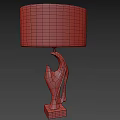 Modern Sculptural Table Lamp With Black Lampshade And Copper Base Warm Light 3d model