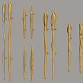 Golden Brass Door Handles With Artistic Unique Shapes For Home Furniture Decor