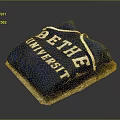BETHE UNIVERSITY Blue Decorative Pillow With White Lettering For Home Living Accessories