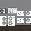 Modern air conditioner external unit 3d model