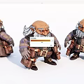 Detailed Dwarf Game And Movie Character With White Beard Brown Clothing Multiple Angles