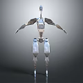 Futuristic Humanoid Robot Character With Metallic Body And Mechanical Limb Design