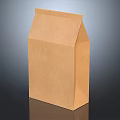 Isolated Brown Kraft Paper Bag With Simple Design On Dark Background