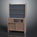 Wooden Entryway Side Cabinet With Glass Door Shelves Drawers And Open Compartments