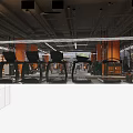 Fitness Gym Interior With Motivational Wall Quotes Encouraging Brave Strong Hero Phrases And Workout Space
