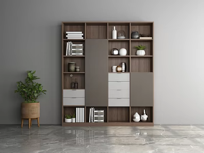 Modern Bookcase Locker 3d model