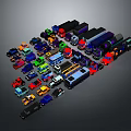 Colorful Toy Car And Truck Models In Various Colors And Designs Collection