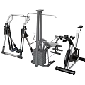 Multifunctional Fitness Trainer With Seated Row Machine And Exercise Bike For Home Gym