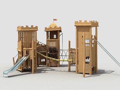 Modern slide wooden house slide model