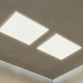 Modern Minimalist Two Square Ceiling Lights With White Light Installed On Ceiling