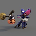 Modern Game Character Little Witch 3d model