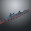 Detailed Military Warship 3D Model With Classic Naval Structure Design