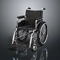 Black Mobility Wheelchair With Metal Frame And Armrests Support