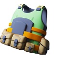 Cartoon Style Weapon Military Equipment Vest Cartoon Military Equipment Weapon Theme 3d model