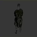 Black Metal Horse Sculpture Rear Legs Standing Front Legs Raised Against Gray Background With Reflection