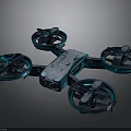 Advanced Blue Quadcopter Drone with Camera and Modern Design for Space Exploration
