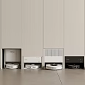 Modern Household Robotic Vacuums Various Models Neatly Arranged For Home Use