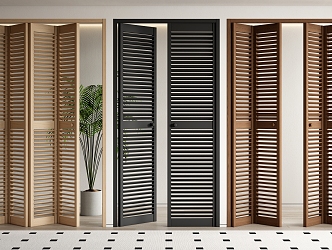 Modern folding door louver folding door multi-sliding door sliding door 3d model