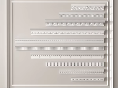 Gypsum Cornice Various Decorative Patterns And Elegant Designs For Interior Walls 3d model