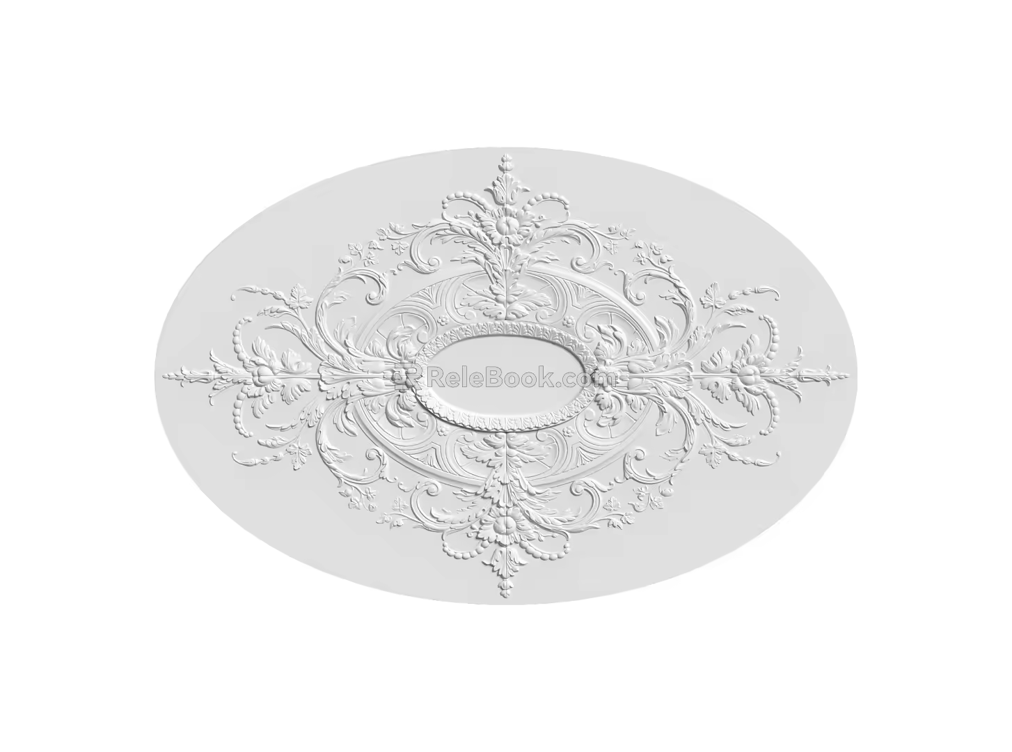 European-style lamp panel gypsum component carved 3d model