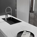 Modern Restaurant Open Kitchen Design With Island Counter And Contemporary Appliances
