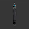 Futuristic Sci Fi Weapon With Scope Illuminated Parts And Green Orange Accents