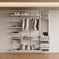 Modern Open Wardrobe Design with Hanging Clothes Shelves Shoes Bags and Storage Space