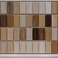 Various Wooden Wall Paneling Samples in Different Colors for Interior Design 3d model