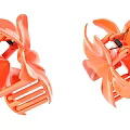 Orange Flower Shaped Hair Clips Essential Daily Use Accessories For Women