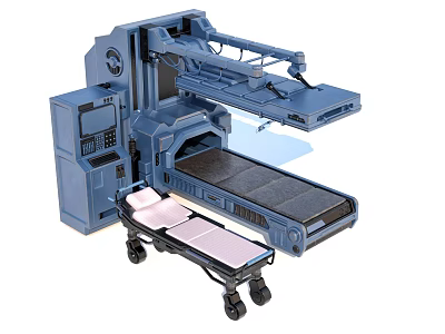 Advanced Medical Device With Robotic Arm And Adjustable Patient Table For Medical Procedures 3d model