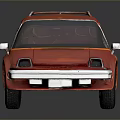 Red and Orange Compact Car with Roof Rack Unique Round Window and Dark Tinted Windows