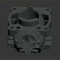 Gray Industrial Mechanical Part With Multiple Holes And Connection Structure 3d model
