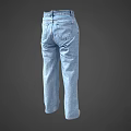 Light Blue Loose Fit Straight Leg Jeans For Casual Daily Outfit