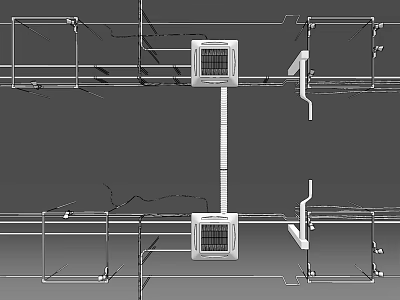Metal Pipe System Structure With Industrial Support Frames And Connection Components 3d model