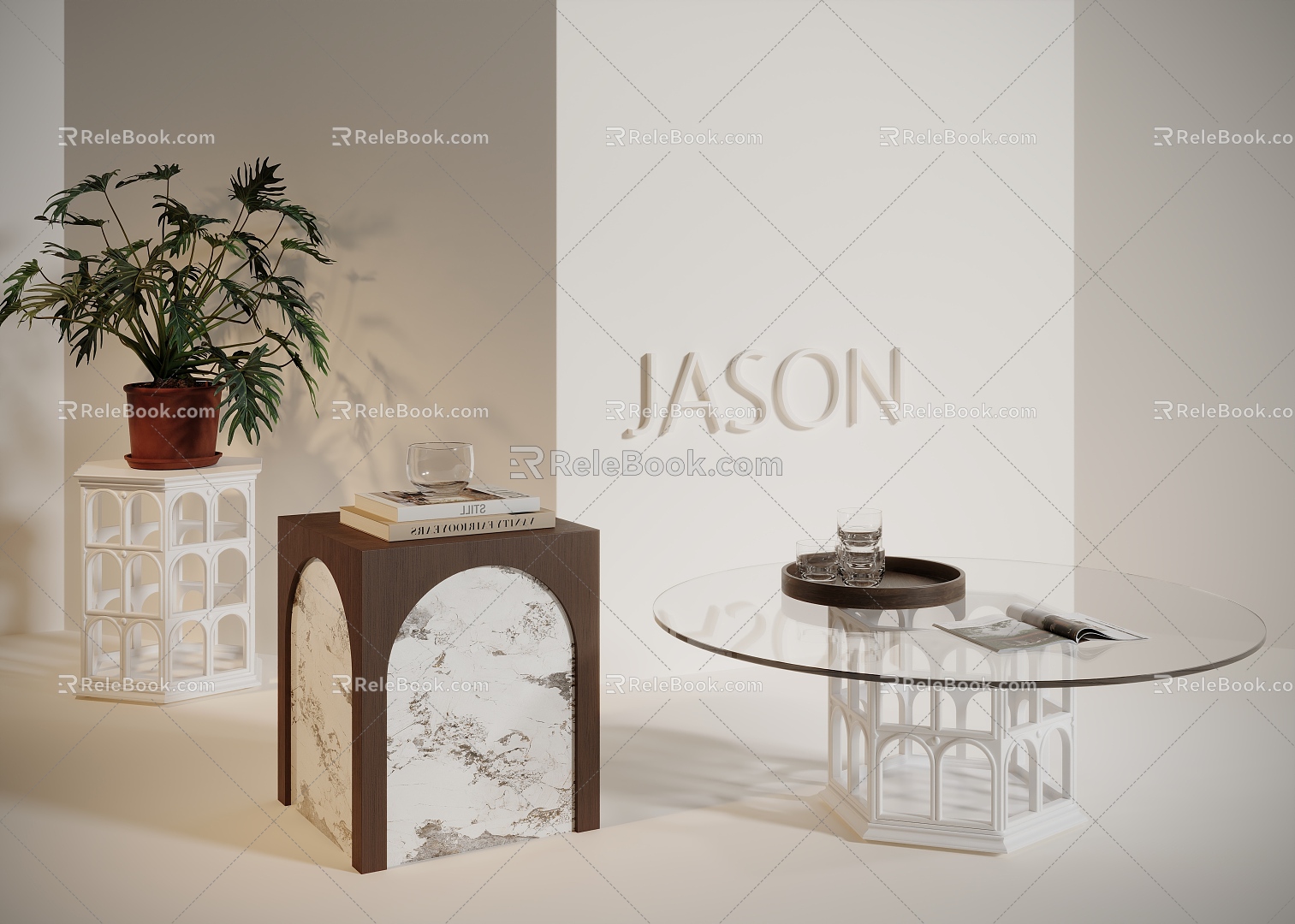 Coffee table, side table, table, stool 3d model