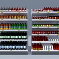 Supermarket shelf display rack 3d model