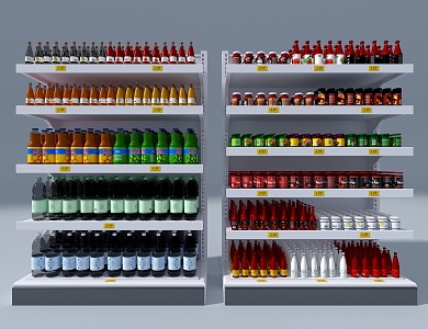 Supermarket shelf display rack 3d model