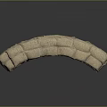 Household Sandbags Stacked in Curved Shape with Natural Hessian Material for Home Use
