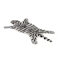 Unique Tiger Shaped Rug With Black And White Striped Pattern For Home Decor