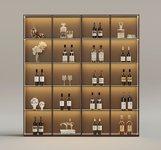 Modern wine decorations 3d model