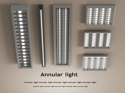 Various Modern LED Grille Lights With Annular And Split Design Styles 3d model