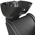 Modern Black Leather Chair With White Stitching Ergonomic Backrest And Armrests