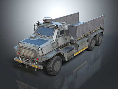 Military Cargo Truck With Tactical Design Cargo Bed And Heavy Duty Wheels 3d model