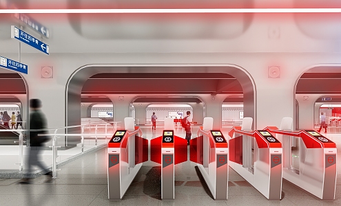 modern subway station subway station hall 3d model