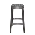 Sturdy Metal Bar Stool With Perforated Seat And Sleek Four Leg Frame
