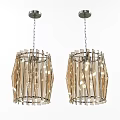 Modern Transparent Geometric Chandelier Design With Light Bulbs For Elegant Interior 3d model