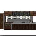 Wooden Bar Counter Interior Design With Wine Racks Menu Boards Cabinets And Warm Lighting